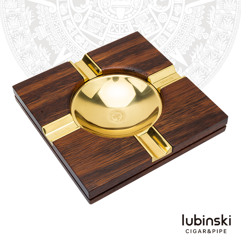 LUBINSKI雪茄烟灰缸实木四槽专用烟缸覆古创意个性高档鸡翅木烟具