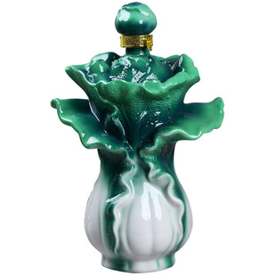 欣茂陶瓷酒瓶白菜百财酒坛空瓶家用密封酒壶创意1斤2斤5斤装 送礼