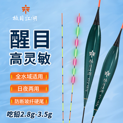 极目江湖X8日夜两用夜光漂高灵敏醒目电子漂硬尾浮漂黑坑野钓鱼漂