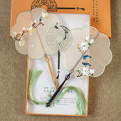 苏绣团扇手工双面绣扇子古风汉服绣花绢宫扇苏州绣美特产刺绣礼品