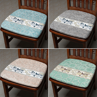 中式红木餐椅垫坐垫家用雪尼尔马蹄形椅子垫实木餐桌椅垫防滑定制