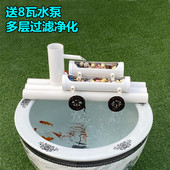 鱼缸水循环流水摆件自动加氧三合一家用静音养鱼净水过滤吸便系统