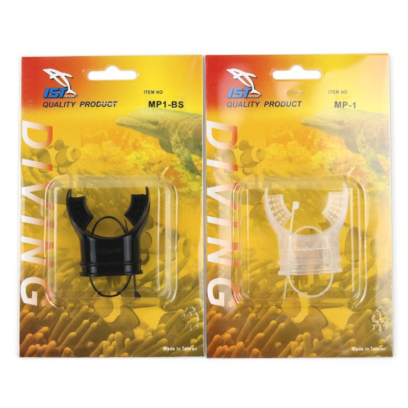 台湾IST MP1潜水咬嘴水肺呼吸器咬嘴呼吸管配件硅胶材质内有绑带