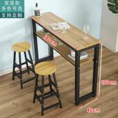 简约吧台餐桌家用两层靠墙隔断酒吧台桌长条高脚厨房美甲双层小桌