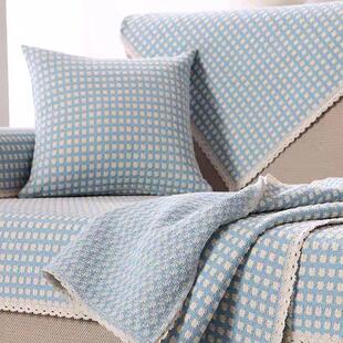 采购产品所有季节的斯堪的纳维亚棉和亚麻沙发靠垫,简单的防滑格