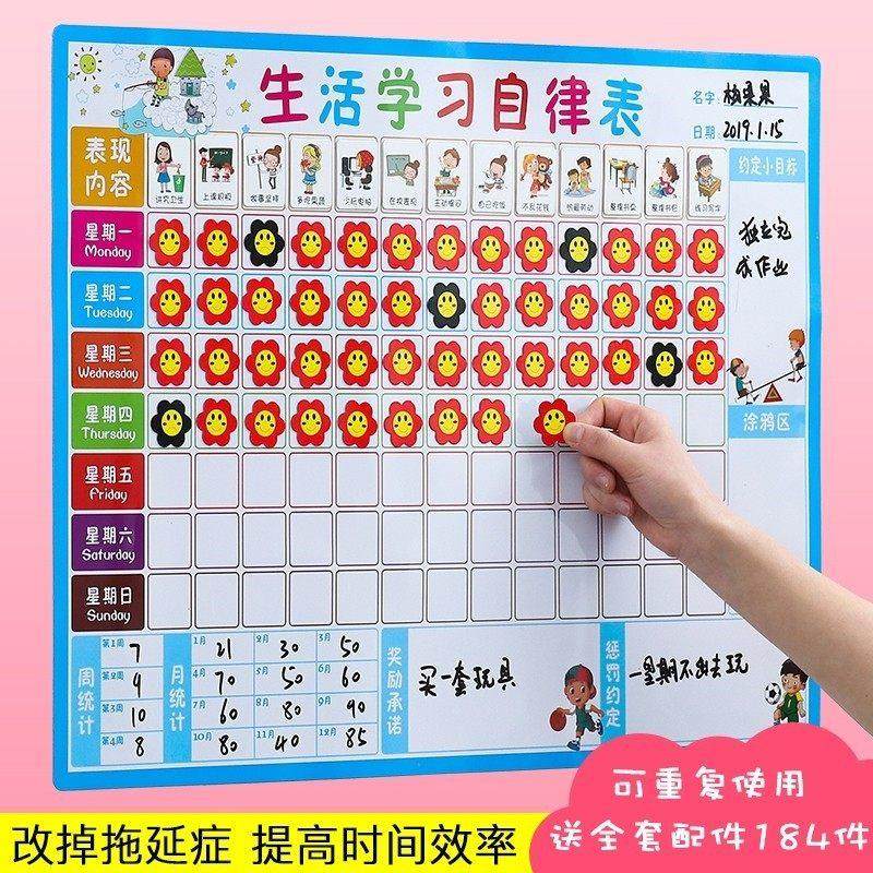 儿童成长自律表家用磁性奖励惩罚表小学生记录时间管理作息板幼儿,文具电教/文化用品/商务用品,计划表,淘宝优惠券,粉丝福利购,淘宝优惠卷