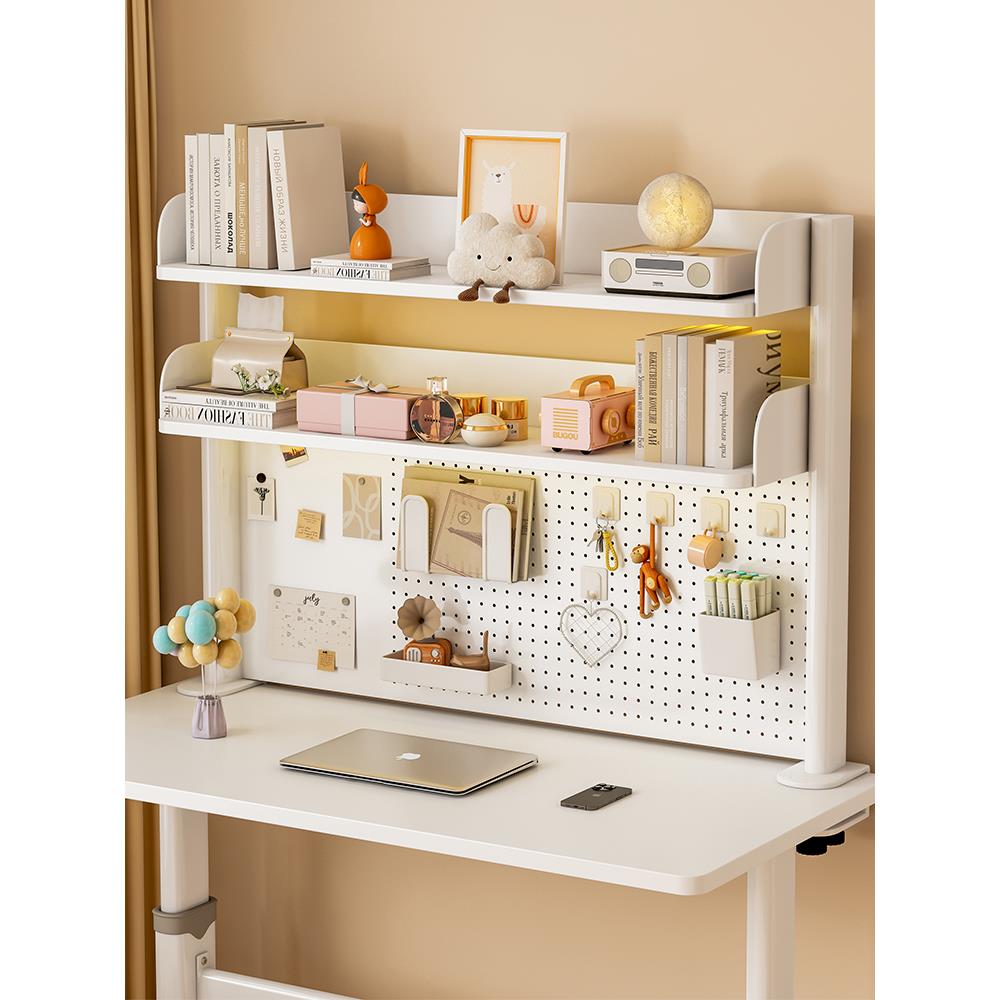网红学生学习书桌收纳架子桌面置物架电脑办公桌上多层洞洞板书架