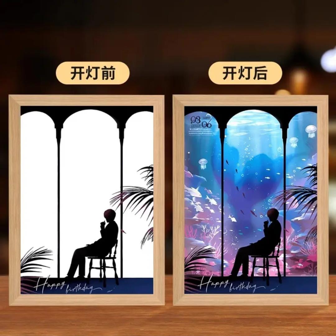 恋与深空灯光画镜子祁煜周边发光沈星回黎深小夜灯送朋友生日礼物