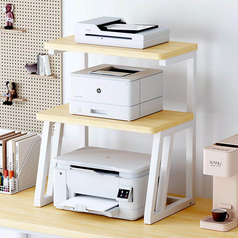 桌面打印机置物架双层小型家用办公室多功能收纳整理文件增高架子