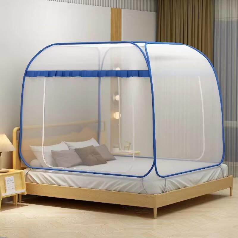 夏季2025新款卧室蚊帐蒙古包家用免安装1.5米防摔宿舍可折叠纹帐