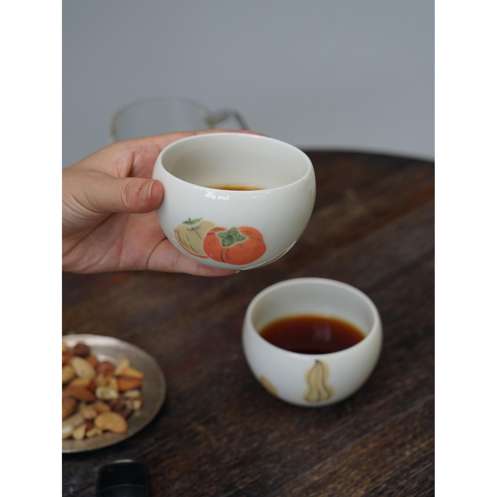 亮釉手绘手握蛋蛋杯◢叶子手作本来不该有咖啡杯女士个人拉花杯