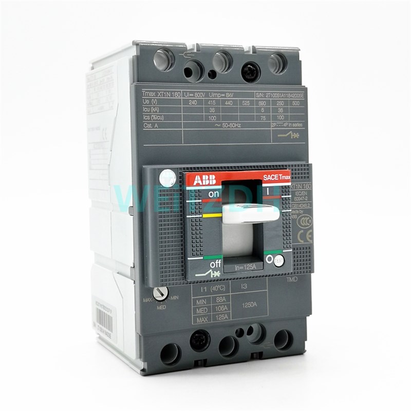 9年老店 ABB Tmax XT160N 空气开关 SACE 低压塑壳断路器125A三相