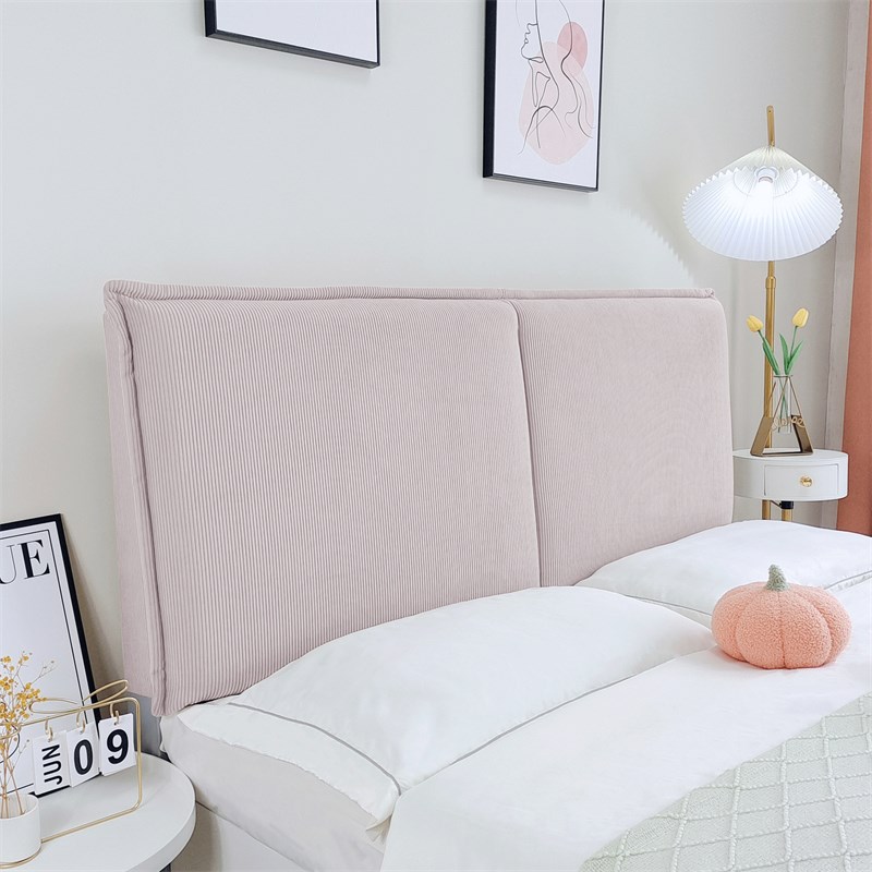 卧室奶油风灯芯绒床头靠垫榻榻米自粘靠背防撞简S约现代软包套定