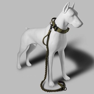 工作犬战术脖圈项圈弹力防暴冲牵引带狗绳子链马犬德牧金毛牵引带
