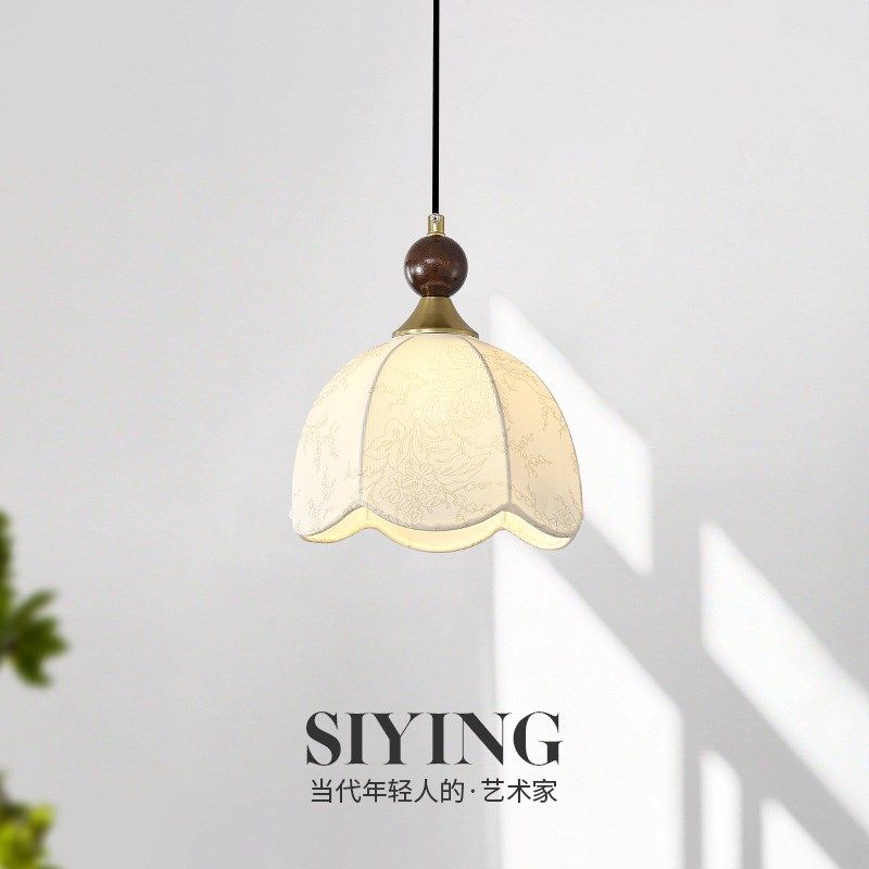 法式中古主卧室床头吊灯复古侘寂风实木布艺吧台房间衣帽间吊线灯,家装灯饰光源,床头/玄关/吧台/过道吊灯,淘宝优惠券,粉丝福利购,淘宝优惠卷