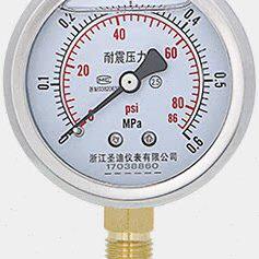 YTN-60不锈钢外壳抗震耐震压力表YN60-0.6MPA 80PSi