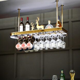 吧台酒架不锈钢置物架创意家用红酒杯架吊酒杯架悬挂倒挂轻奢架