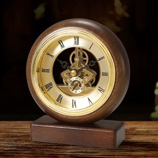 静音钟表客厅家用桌面新中式复古中国风实木钟台式座钟摆件台钟摆
