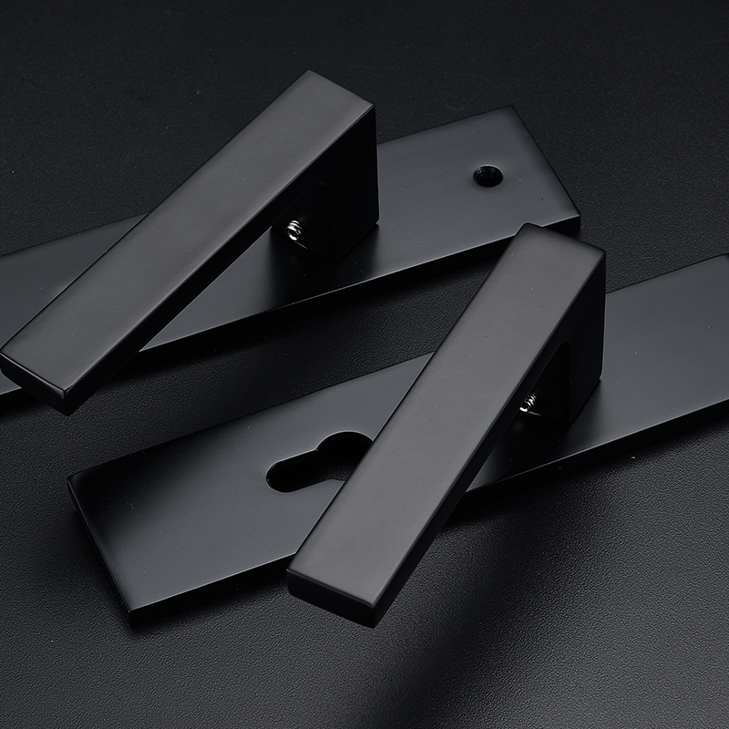 美式黑色卧室门锁室内门把手家用静音房门锁分体磁吸锁木门锁锁具