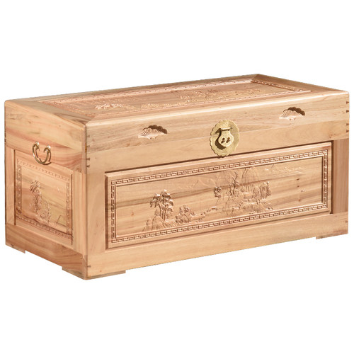 香樟木箱子五面整板书画储物箱收纳柜实木婚嫁箱衣箱仿古收藏字画