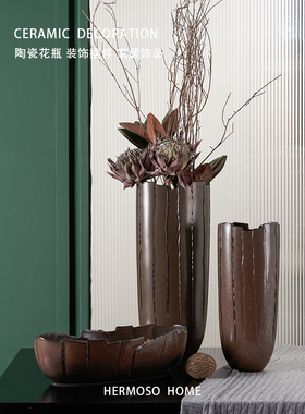 HERMOSO 曼南Mannan月壤印记陶瓷花瓶摆件客厅桌面办公室玄关酒柜