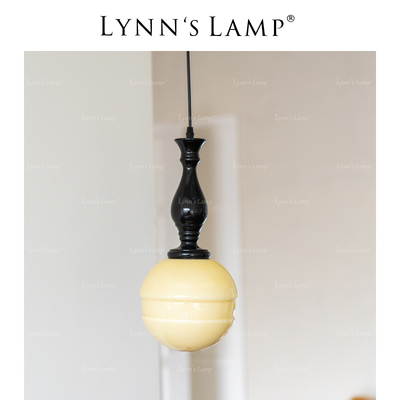 Lynns立意 中古餐厅吊灯  玻璃侘寂风氛围感吧台法式奶油餐桌灯