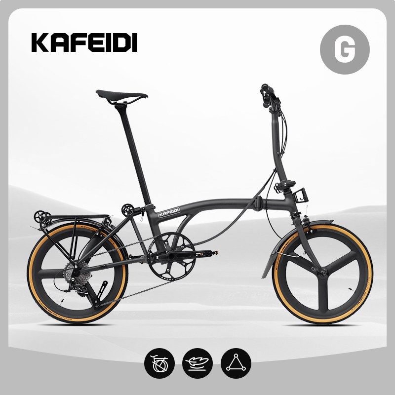 kafeidi 20寸铝合金碳一体轮9速超轻便携9.5kg碳纤维城市覆古单车