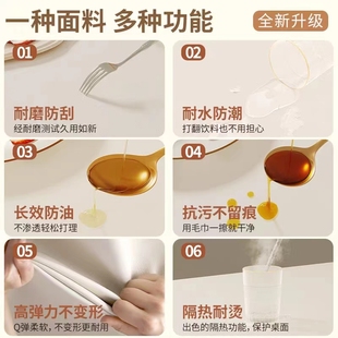 pvc圆形餐桌免洗防油防水家用轻奢高级感茶几桌布 圆桌布复古美式