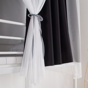 强物理遮光上铺大学生宿舍帘子下铺男床围加厚双层蚊帐床帘一体式