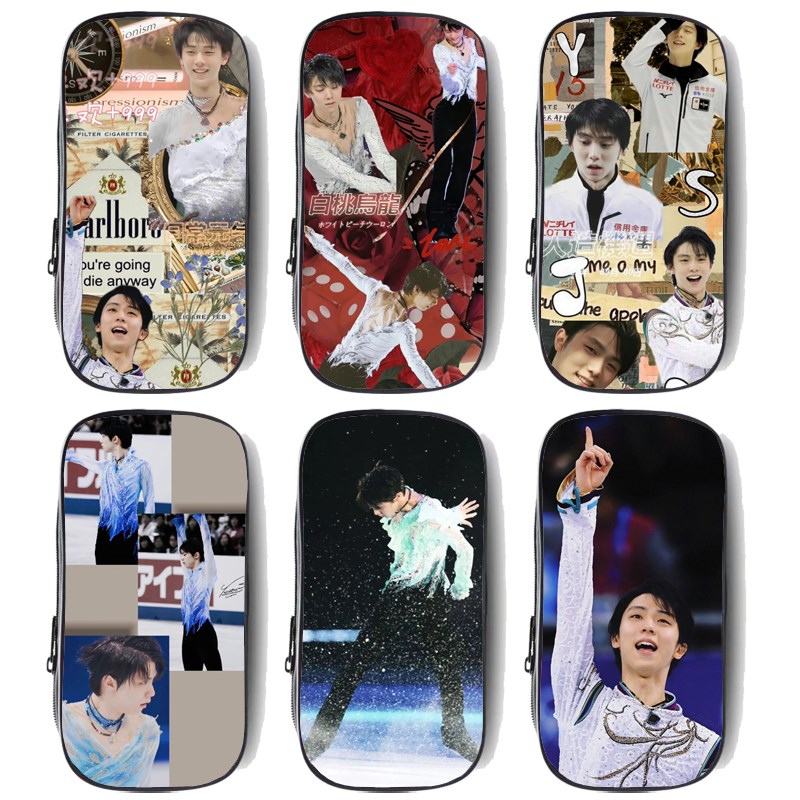 花样滑冰同款羽生结弦考斯滕儿童帆布拉链笔袋小学生铅笔盒文具盒