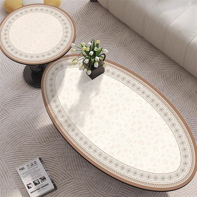 椭圆形茶几保护垫岩板桌垫防水防油防烫pvc皮革桌布餐桌台垫台布