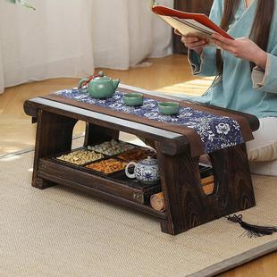实木榻榻米矮桌飘窗茶桌日式小茶几中式古风炕桌可折叠茶台小桌子