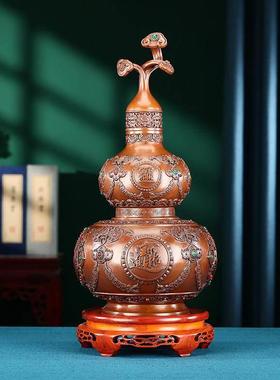 紫铜《八福纳财葫芦》摆件中式家居客厅办公室装饰品乔迁开业礼品