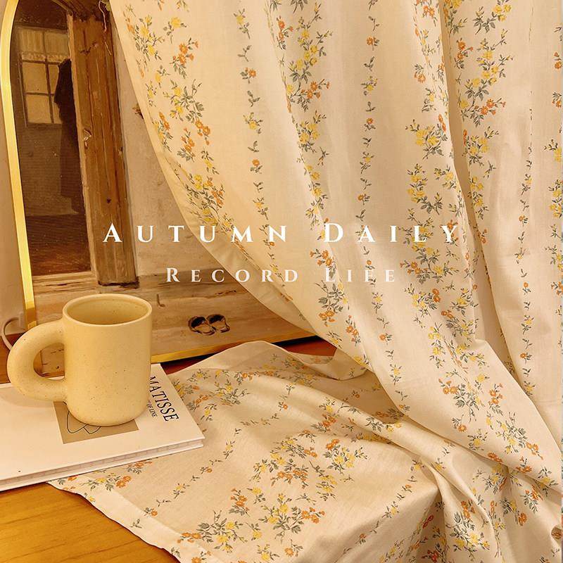 法式复古风窗帘田园印花半帘棉麻韩式卧室小窗户短帘阳台隔断帘子,居家布艺,定制窗帘,淘宝优惠券,粉丝福利购,淘宝优惠卷