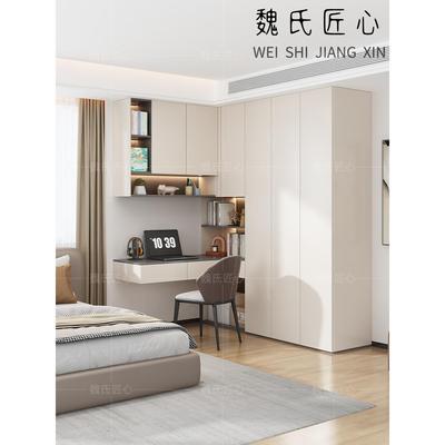 衣柜转角书桌一体拐角书柜带实木卧室家用组合新款电脑桌衣橱小型