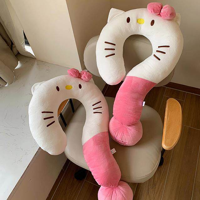 可爱可携式u型枕办公室宿舍脖子支撑护颈枕午睡靠枕Kitty猫问号抱