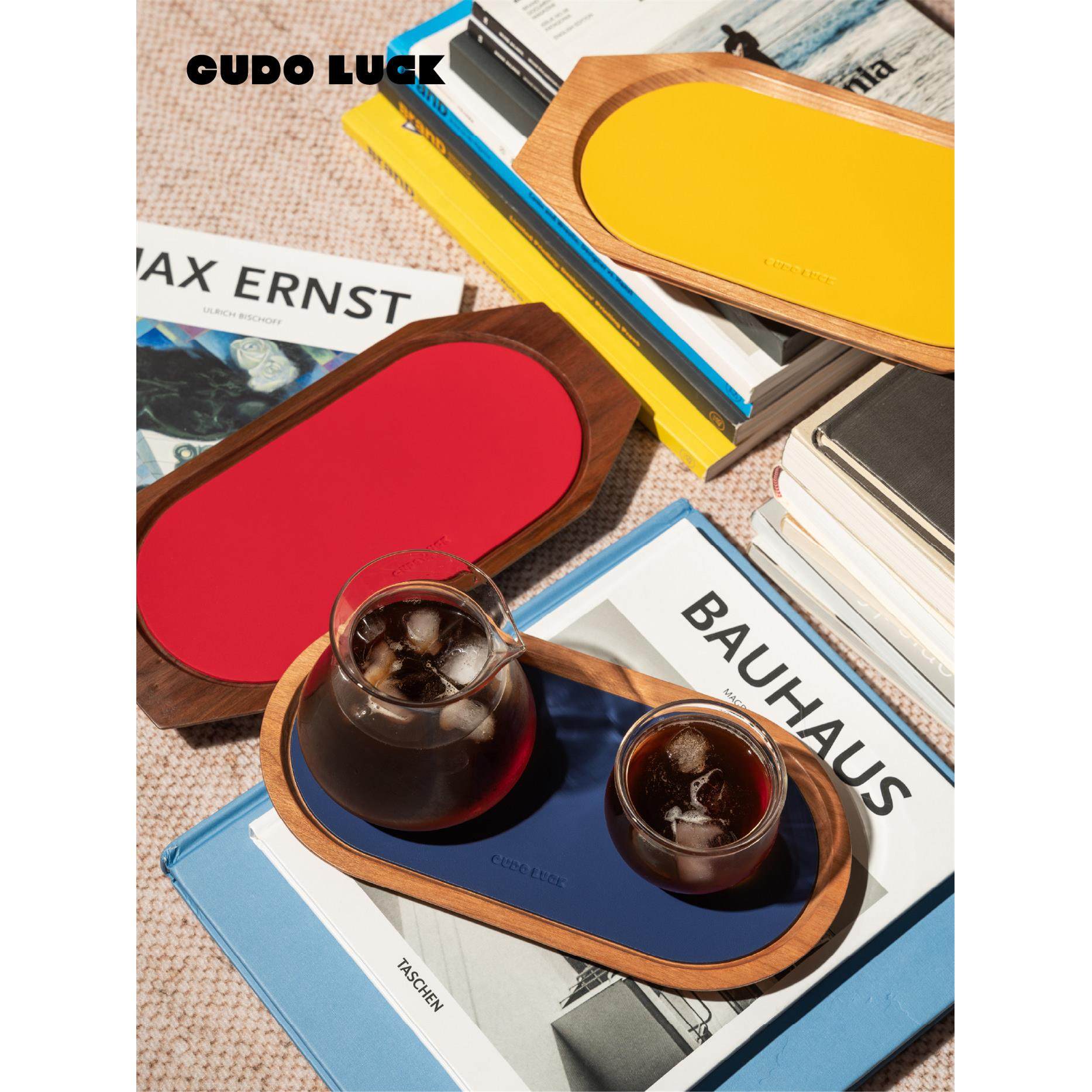 GUDO LUCK中古包豪斯实木托盘防水咖啡托盘樱桃木黑胡桃收纳盘盘,餐饮具,餐用托盘,淘宝优惠券,粉丝福利购,淘宝优惠卷