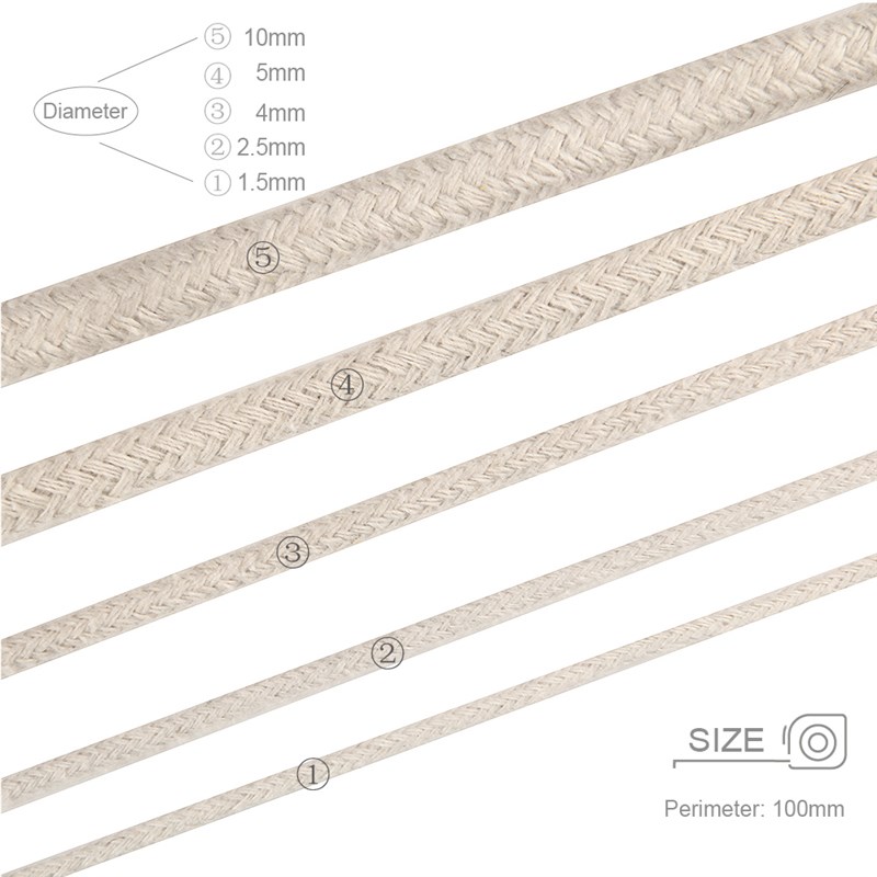 1.5mm-2.5毫米粗白包芯棉绳 吸水绳子灯芯棉绳 本白米色棉线滚绳