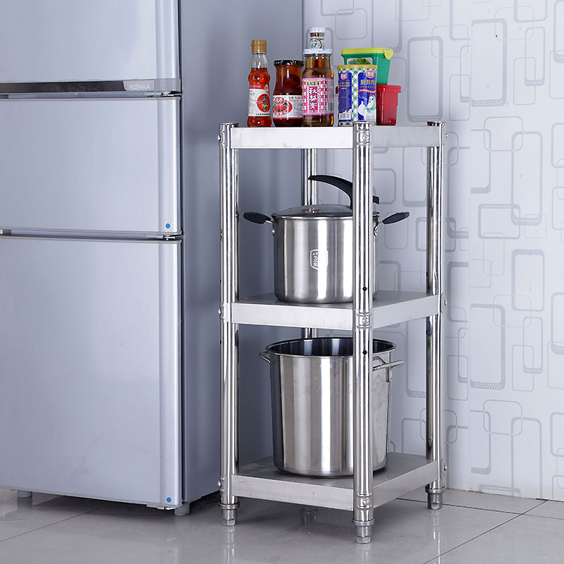 不锈钢正方形置物架三四五层收纳架整理架多层储物架锅架子夹缝架