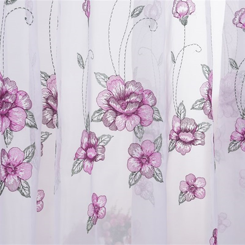 阳台纱成品刺绣绣花窗帘布料遮阳客厅卧室飘窗半帘定制包邮窗帘