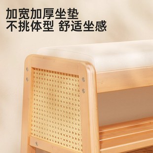 实木换鞋 凳可坐长条凳 凳家用门口鞋 柜坐凳一体轻奢高级感入户穿鞋