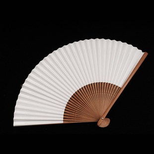 苏工古风精品空白女扇6.8寸折扇双面纸可书画串面45方窄边35方宽