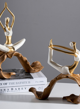 健身运动瑜伽培训摆件 创意人物造型工艺品 客厅酒柜装饰开业礼品