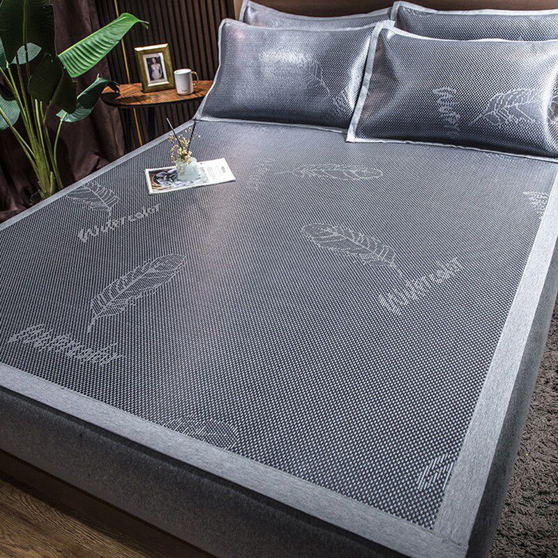 2024高端冰丝凉席三件套夏季裸睡家用可水洗折叠学生宿舍单人席子