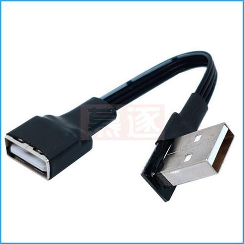 010USB延长线弯头90度直角柔软硅胶扁平线USB2。0弯头充电数据线