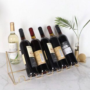 红酒架摆件子红酒架托架吧台家用置物酒瓶斜铁艺展示架放创意酒柜
