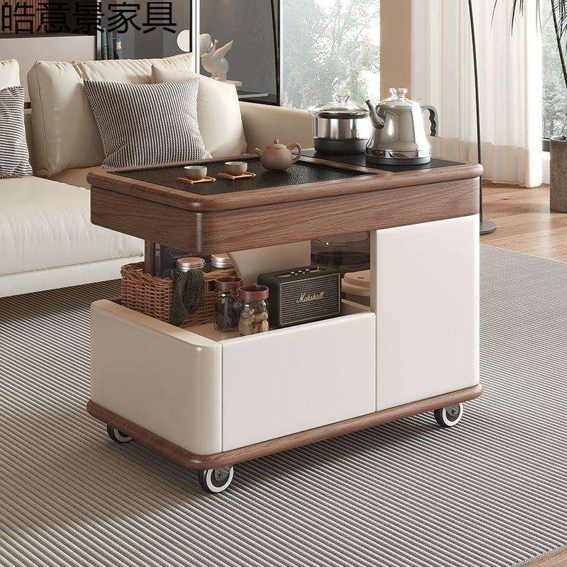 客厅边柜家用阳台水壶茶桌茶台茶水沙发侧边移动实木茶几泡茶一体