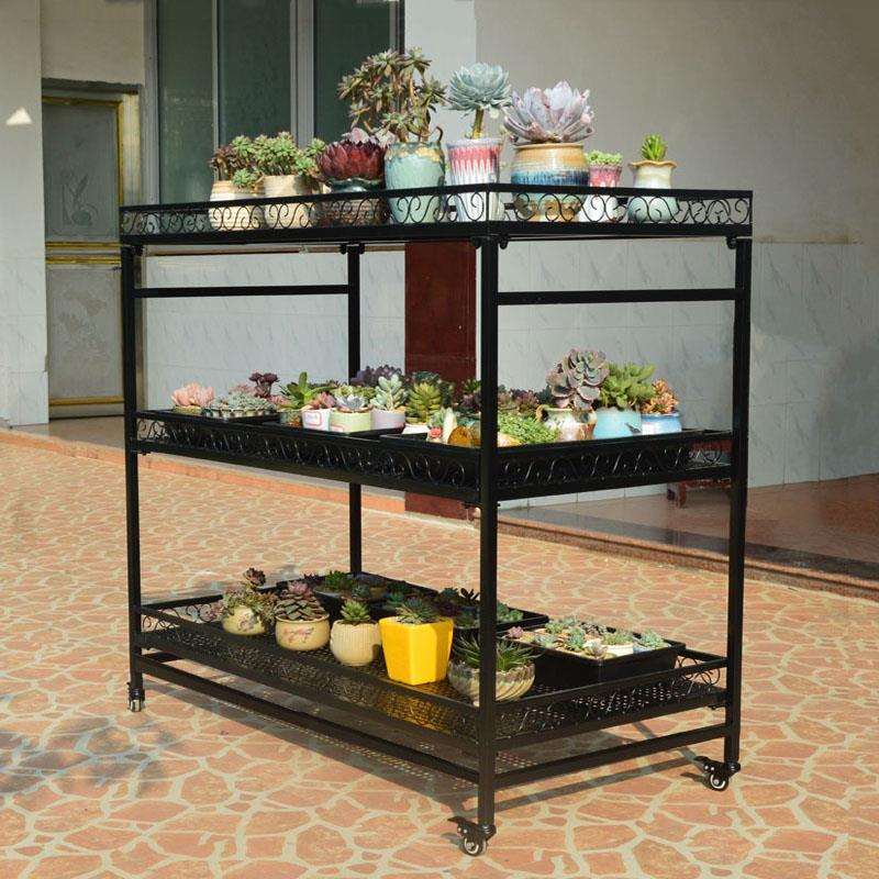 JG多肉花架置物架子阳台多层室内飘窗台落地带轮可移动植物挂