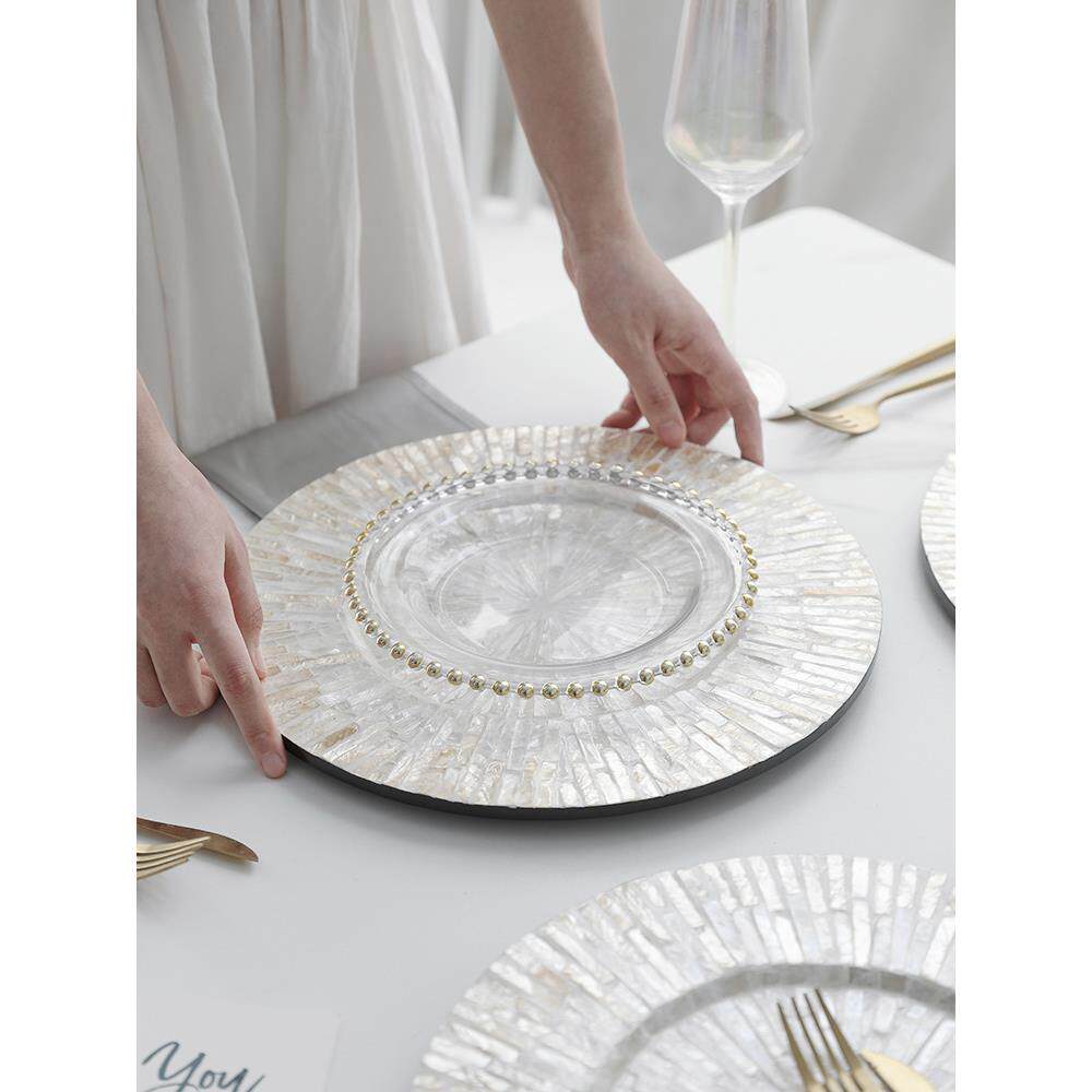 美式隔热餐垫创意贝壳餐桌垫法式感轻奢欧式西餐垫圆形托