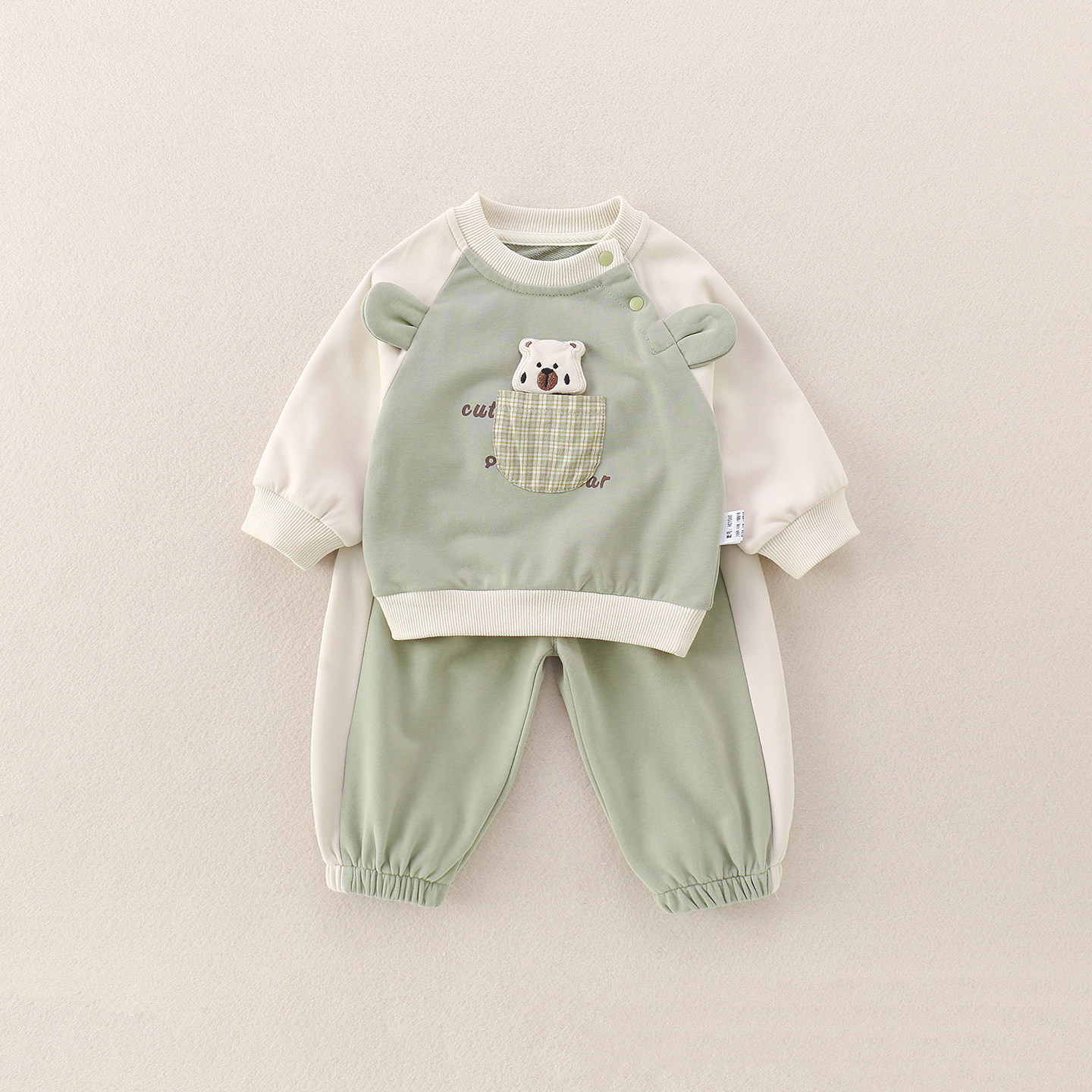 2026年春季新款男宝宝卡通外出超萌韩版新生婴儿卫衣裤纯棉打底衫